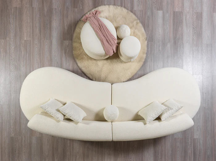 Larissa Ivory Boucle Curved Sectional