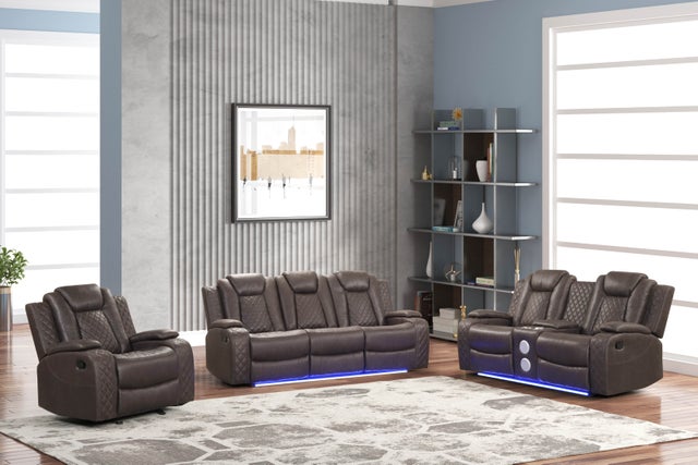 Luz Chocolate - 3PC Reclining Set