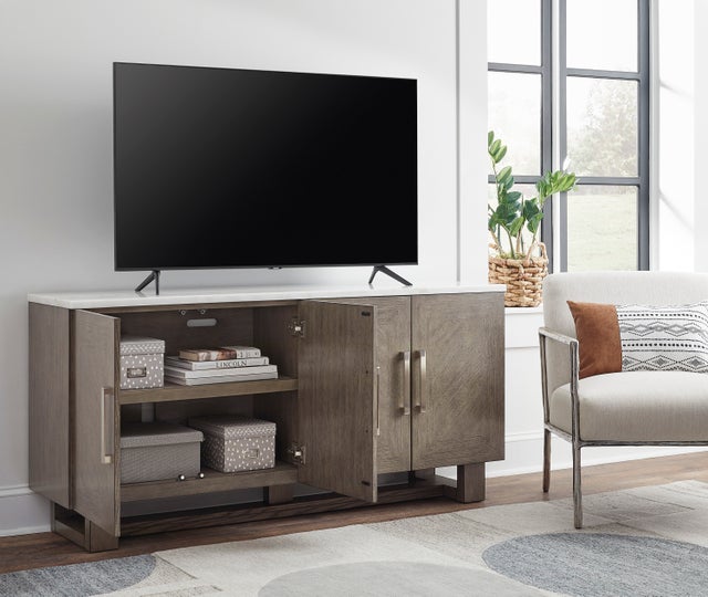 W854-68 TV Stand 68"L (MARBLE TOP) **NEW ARRIVAL**