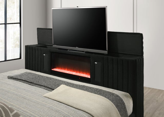 Villa Black Platform Bed - Queen ONLY