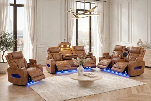 DUBAI 3PC Brown Power Reclining Set