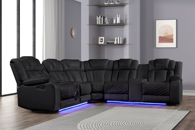 ACE26 Black Reclining Sectional **NEW ARRIVAL**