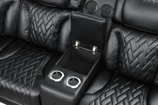 Barcelona Black Power Reclining Sectional (Power Headrests)