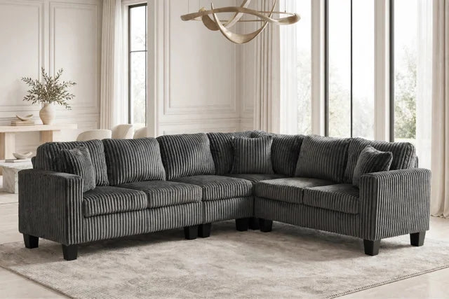 Logan2 Charcoal - Reversible Sectional