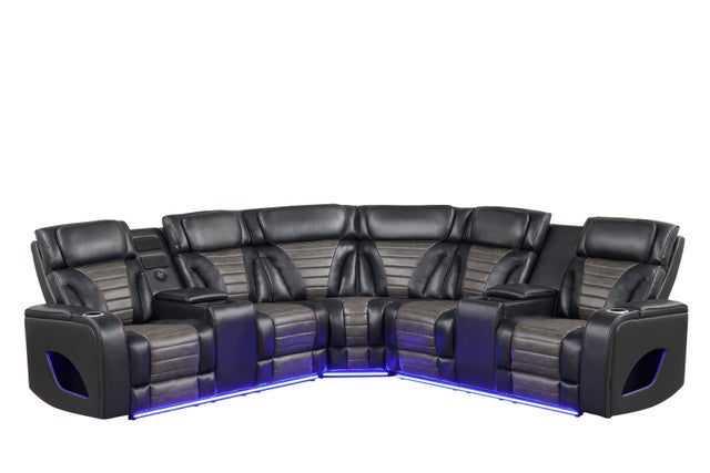 IBIZA POWER/POWER Black Reclining Sectional