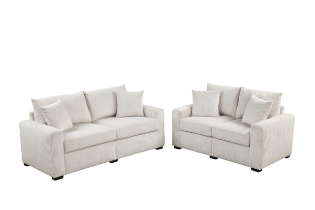 HH1125 Beige - Sofa & Loveseat Set **NEW ARRIVAL**