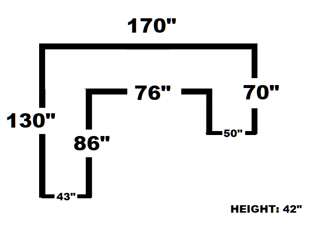 9900 Charcoal - 4PC Oversized Sectional