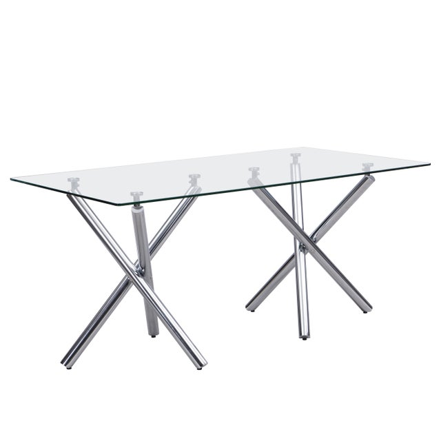 D201 Black - Glass Table + 6 Chairs