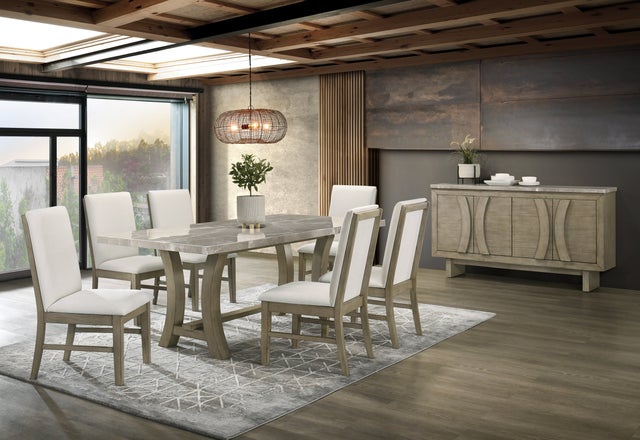 ROCO - (GENUINE MARBLE) Table & 6-Chairs **NEW ARRIVAL**