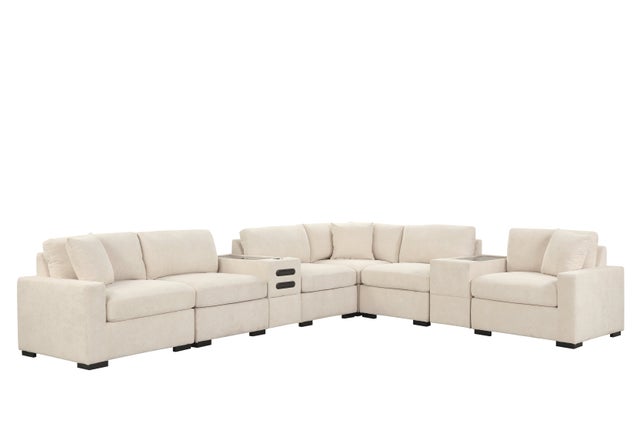 Barista Beige 8PC Modular Sectional Set (w/ Bluetooth Speaker) **NEW ARRIVAL**