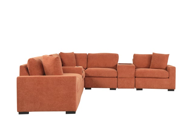 Barista Rust 8PC Modular Sectional Set (w/ Bluetooth Speaker) **NEW ARRIVAL**