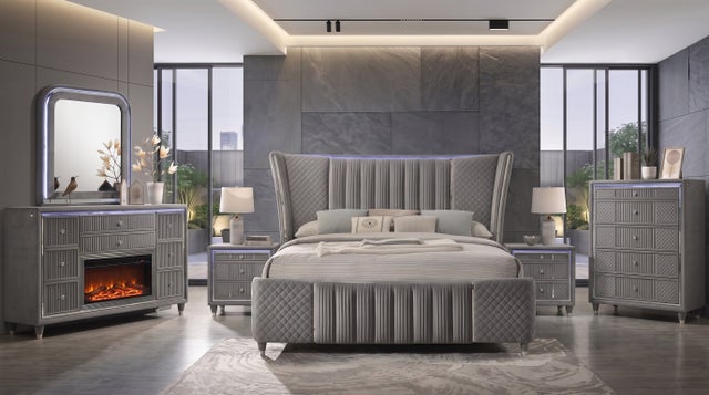 Cleopatra Grey 4PC OR 5PC Set - Queen, King **NEW ARRIVAL**