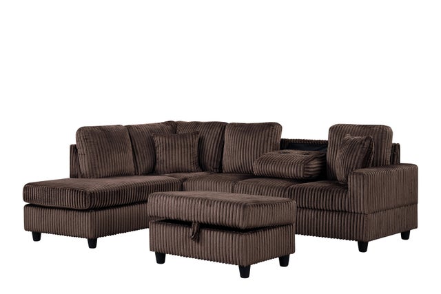 Rocket Chocolate Reversible Sectional **NEW ARRIVAL**
