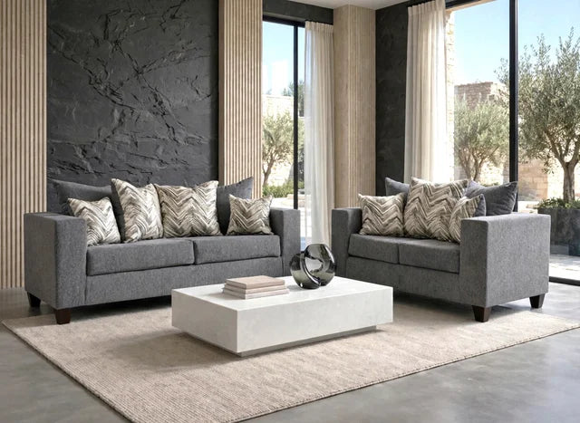 110 - Charcoal Sofa & Loveseat Set