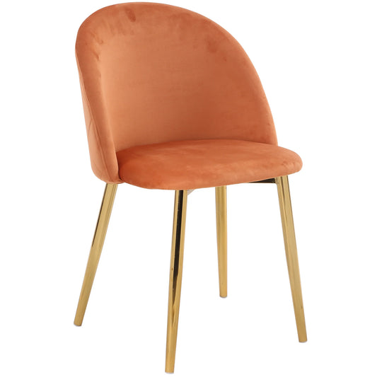 Vanessa Orange Velvet Dining Chair