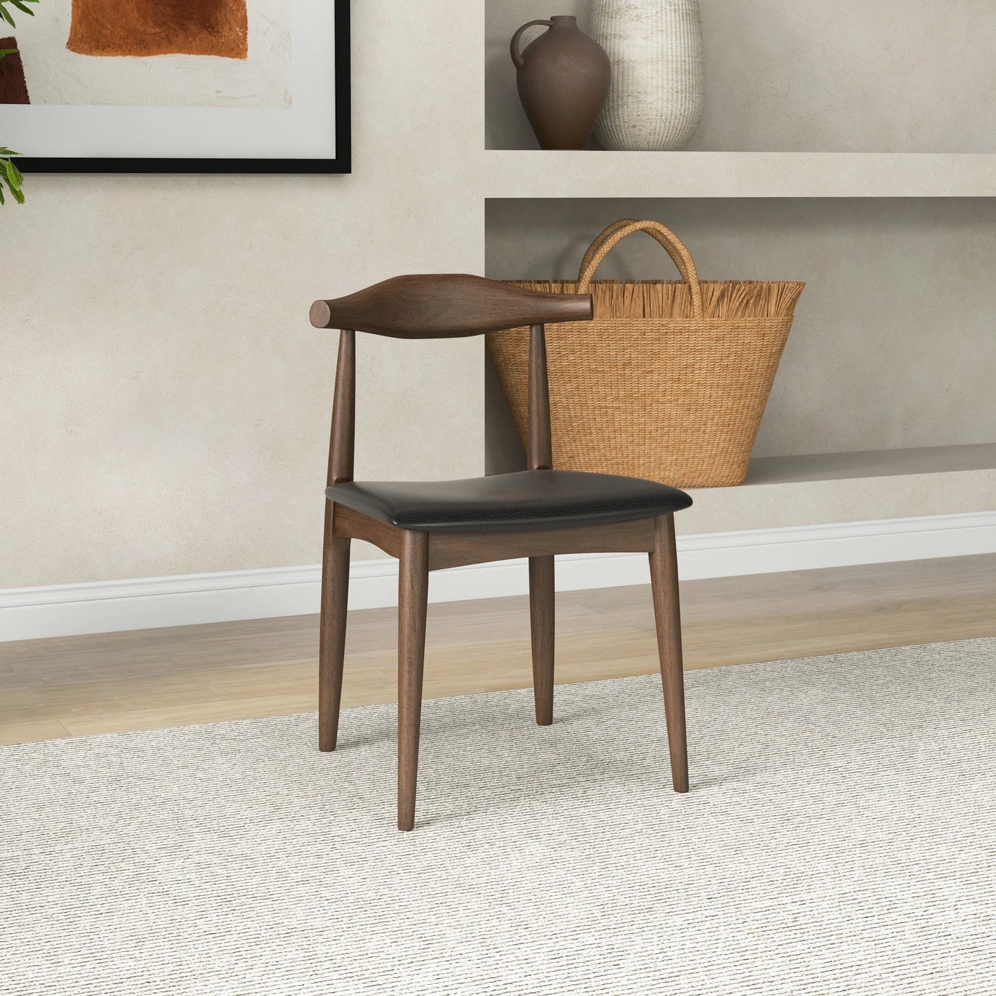 Juliet Dining Chair (Black Leather)