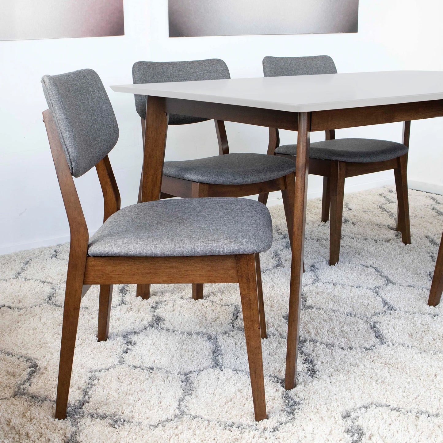 Abbott Dining set with 4 Abbott chairs Large/White Top