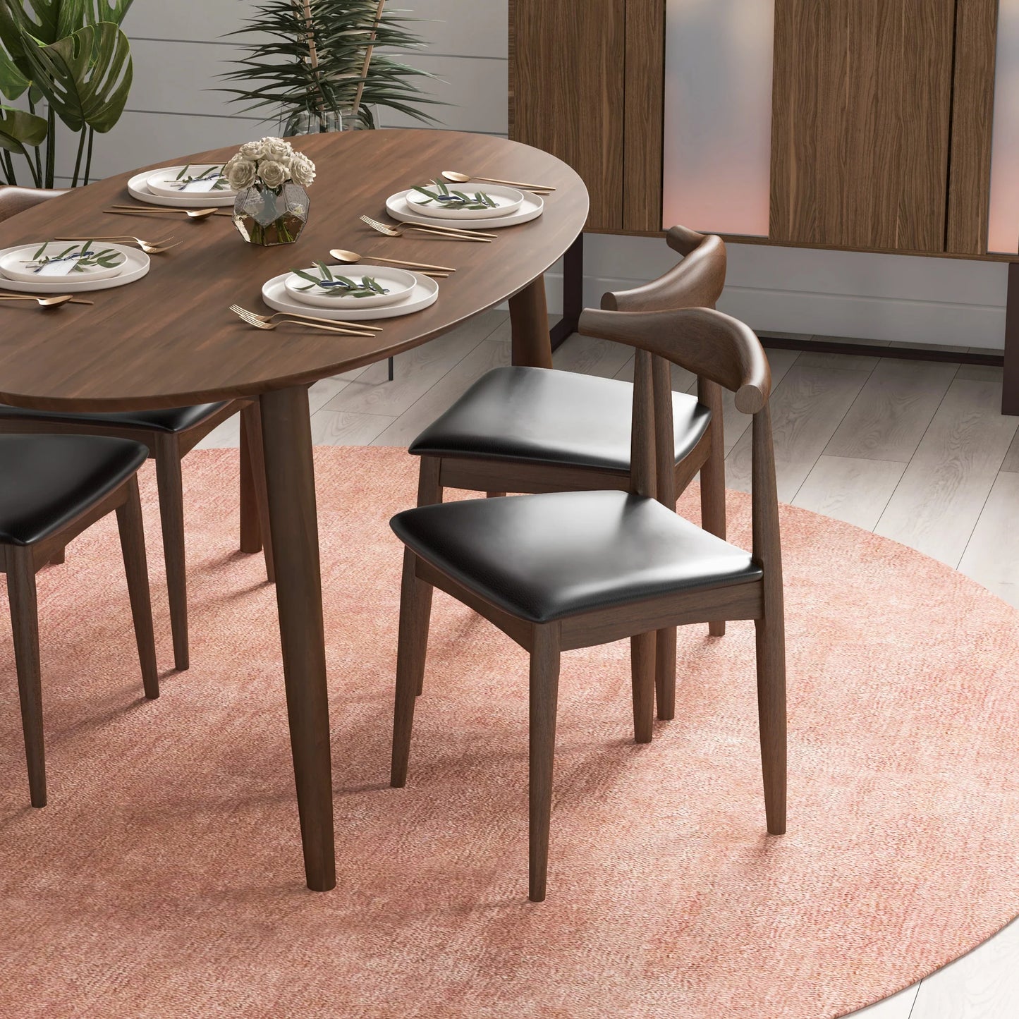 Juliet Dining Chair (Black Leather)