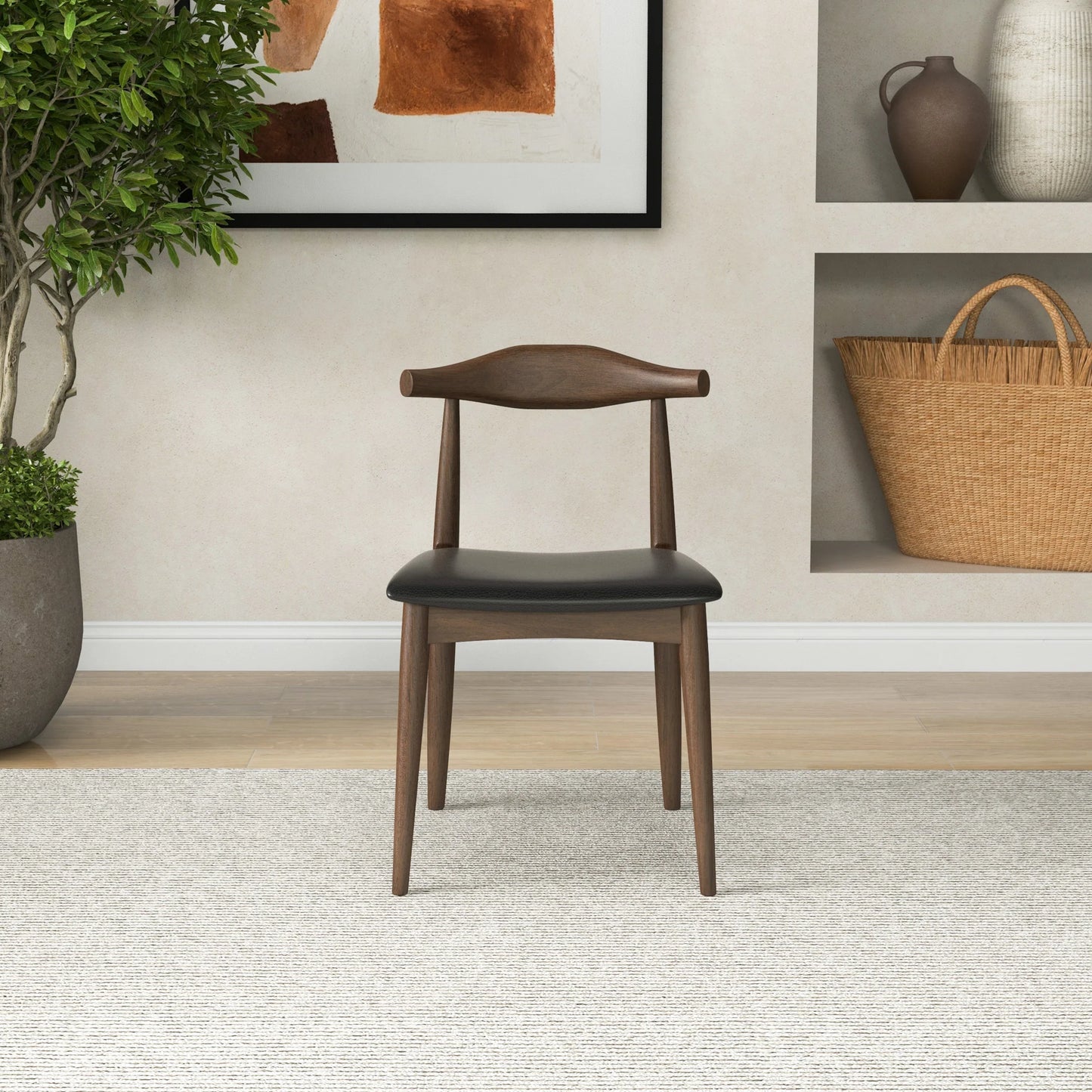 Juliet Dining Chair (Black Leather)