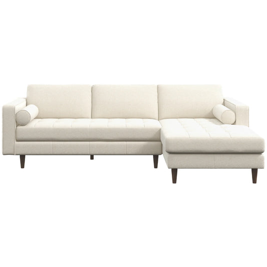 Daphne Sectional Couch Right Facing - Cream Boucle