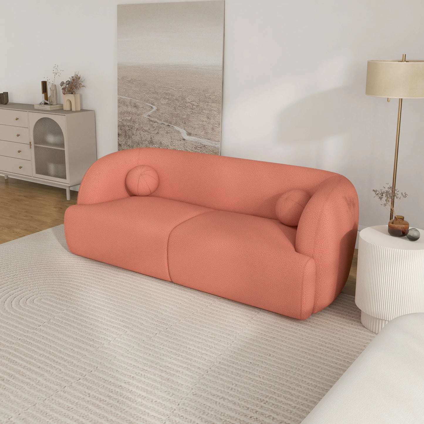 Quinn Sofa (Pink Boucle)
