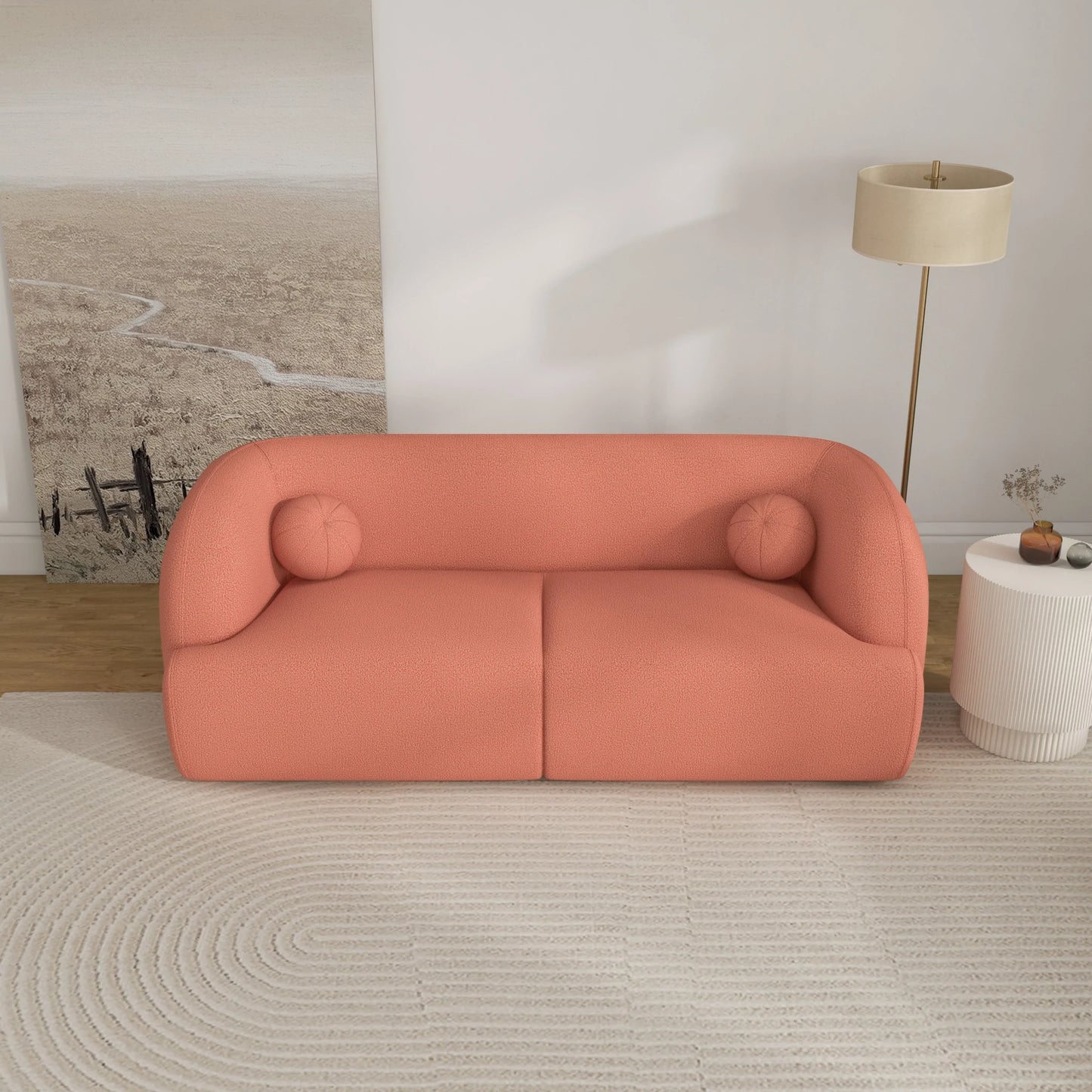 Quinn Sofa (Pink Boucle)