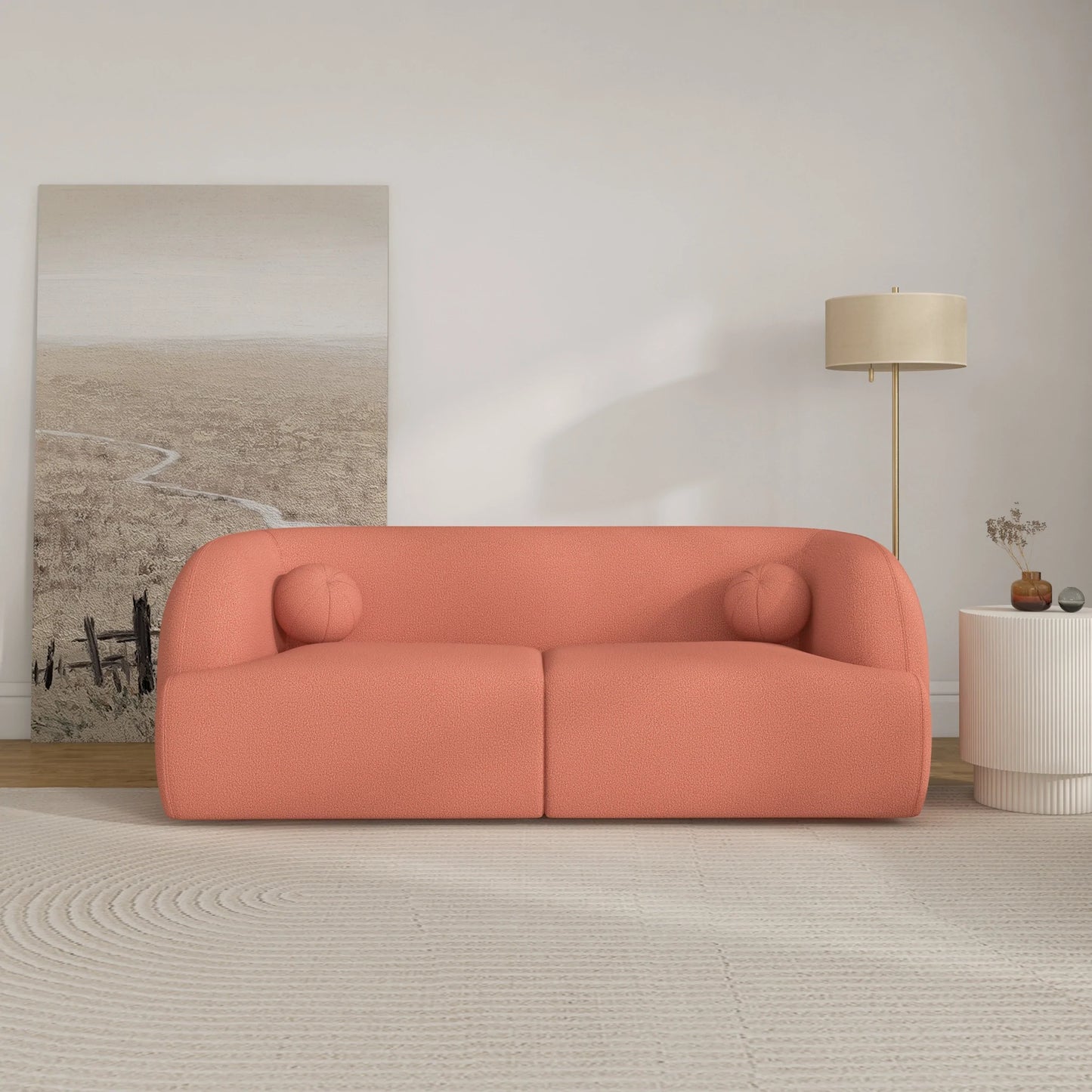 Quinn Sofa (Pink Boucle)
