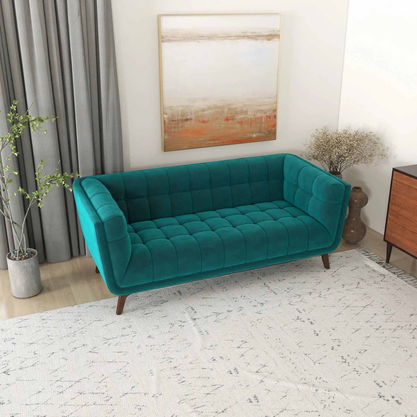 Kano Sofa (78" - Teal Velvet)
