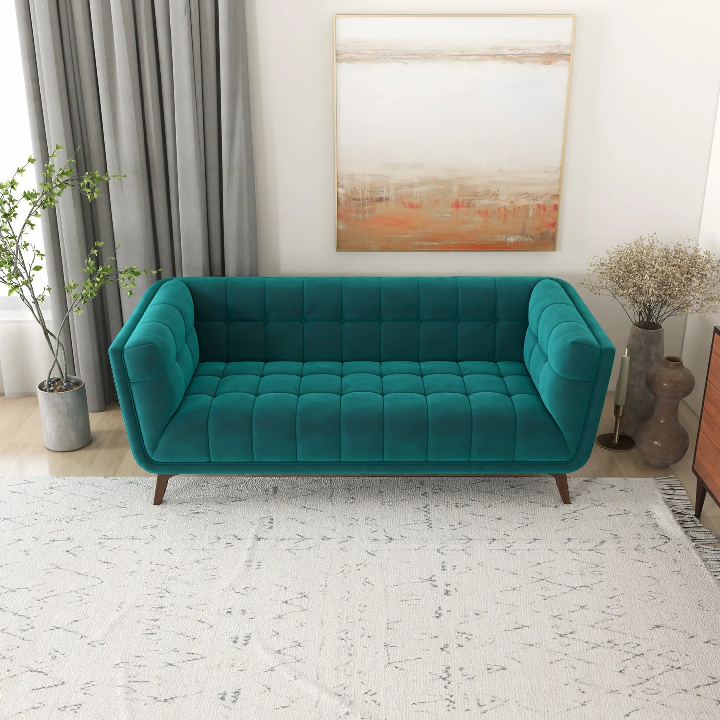 Kano Sofa (78" - Teal Velvet)