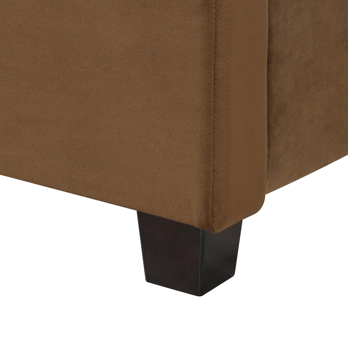 Eldridge Platform Bed - Cognac Velvet
