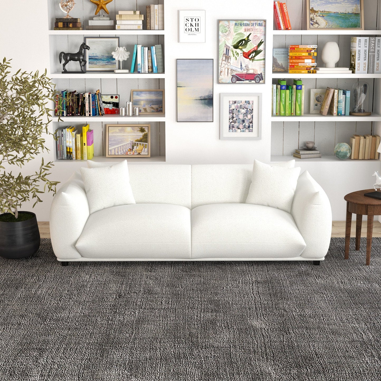 Mansfield Sofa (White boucle fabric)