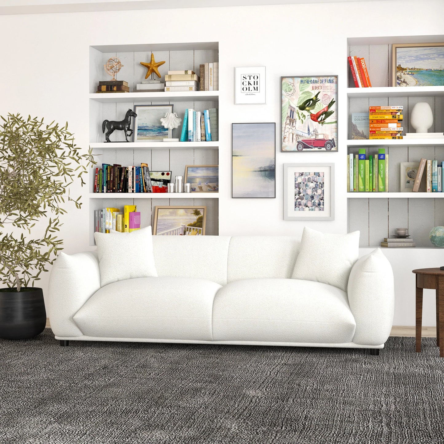 Mansfield Sofa (White boucle fabric)