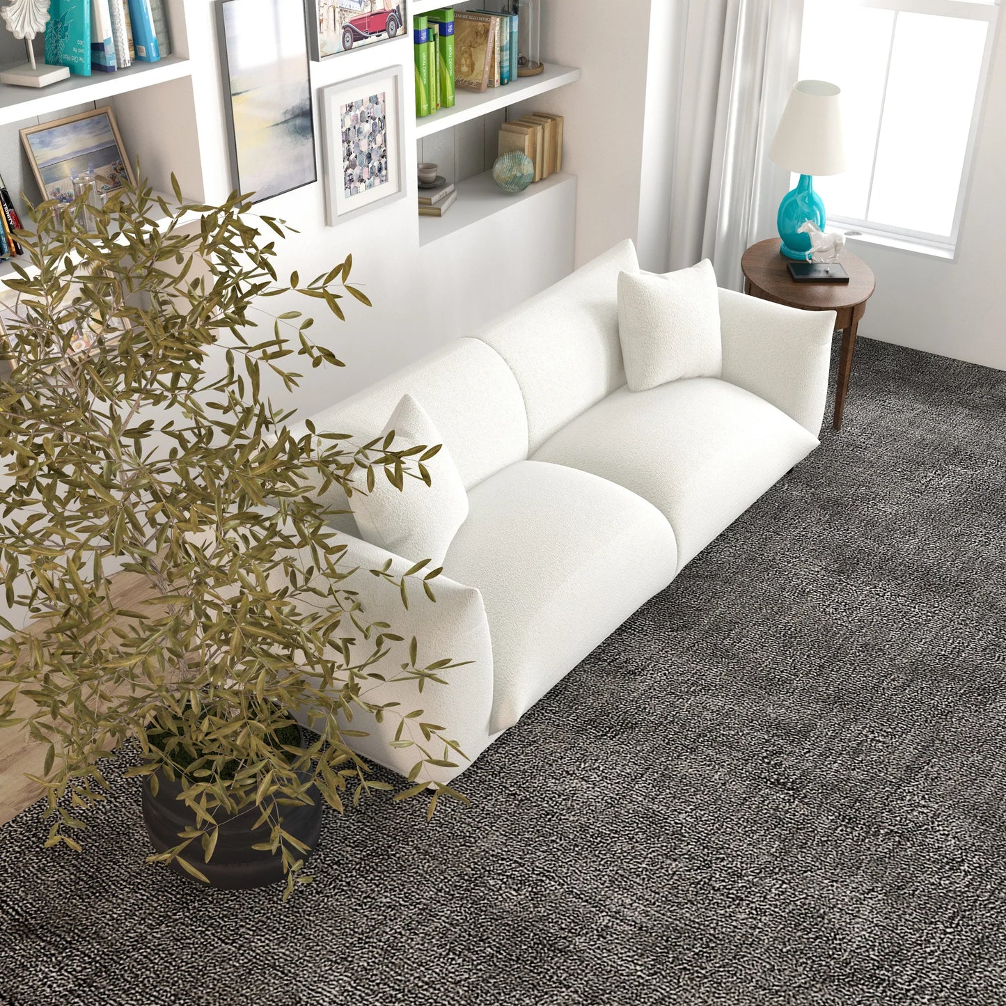Mansfield Sofa (White boucle fabric)