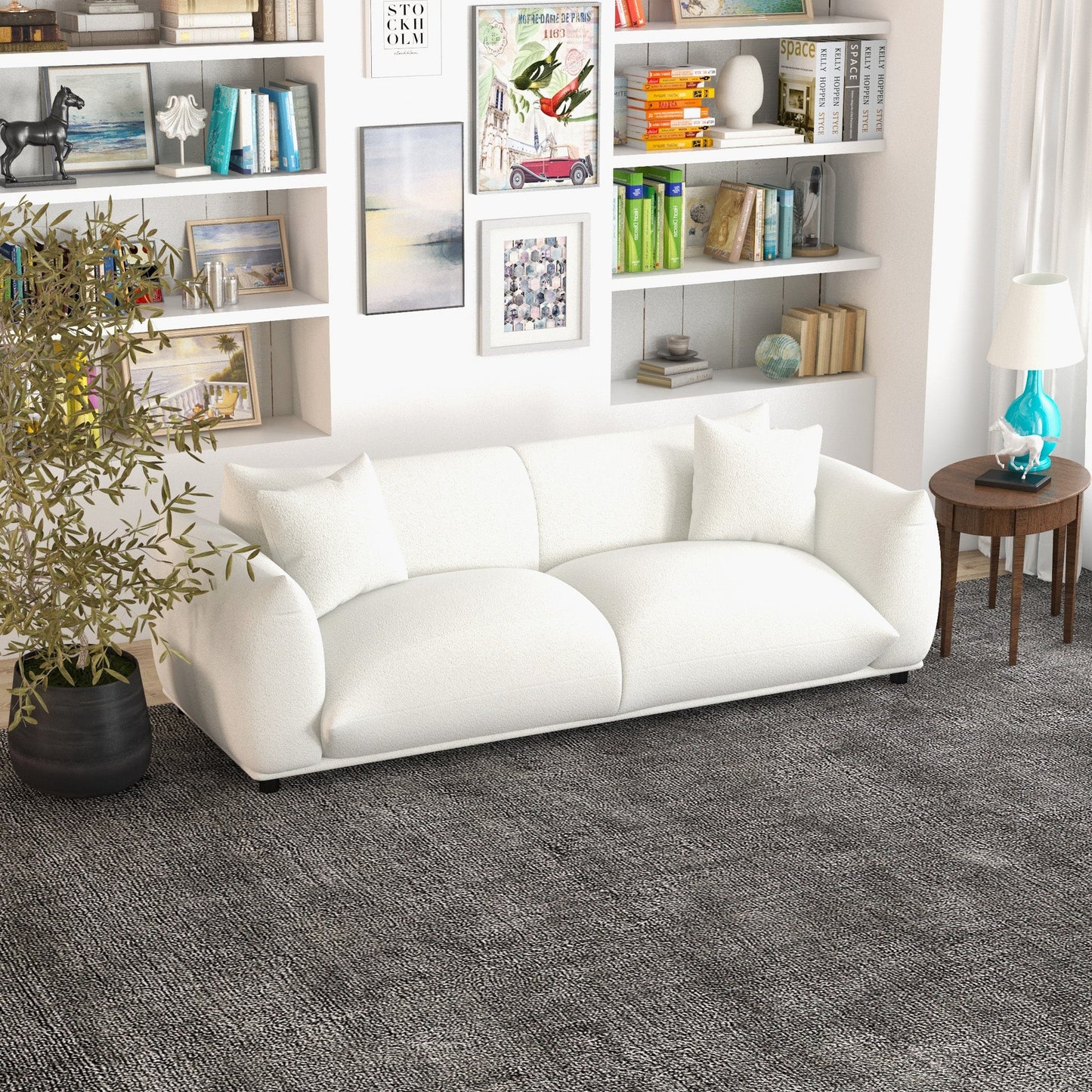 Mansfield Sofa (White boucle fabric)