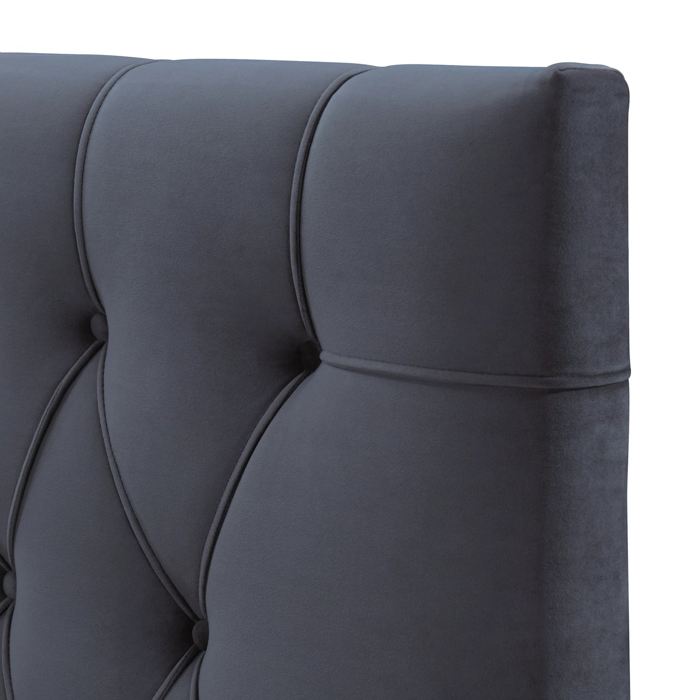 Eldridge Platform Bed - Gray Velvet