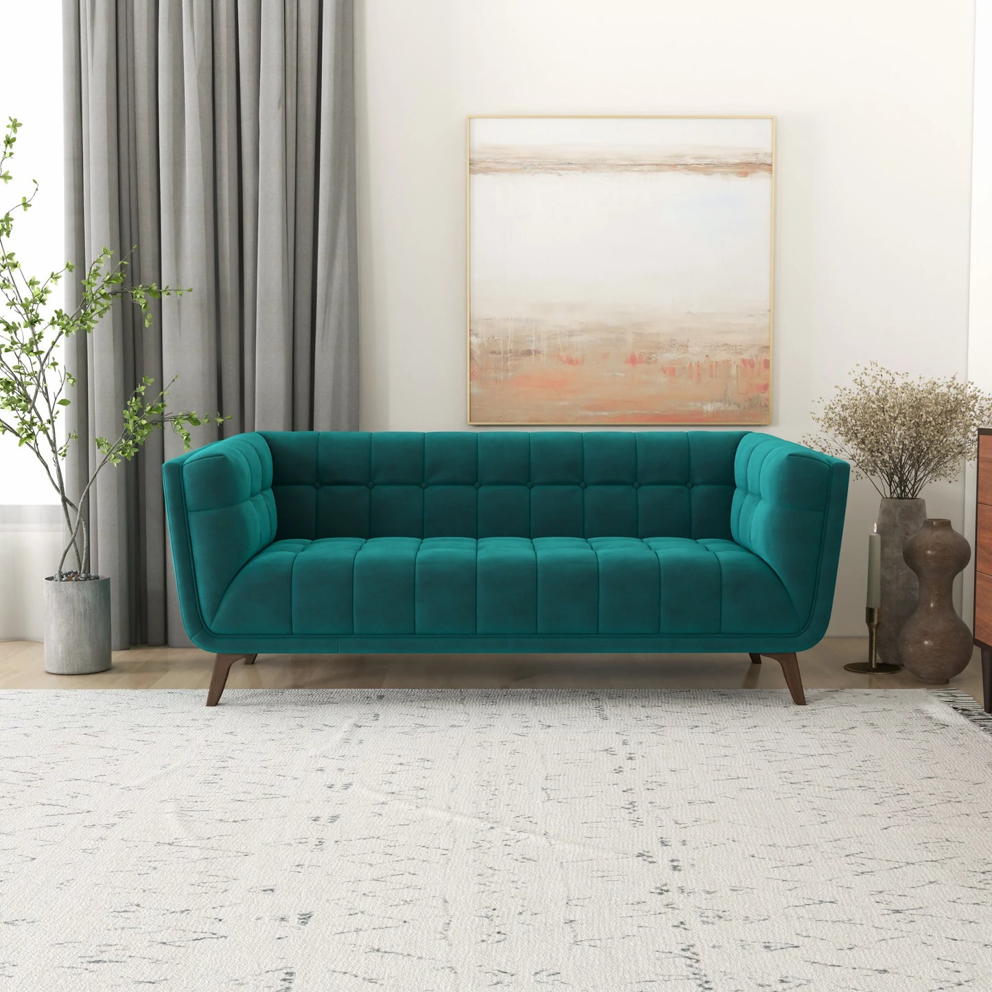 Kano Sofa (78" - Teal Velvet)