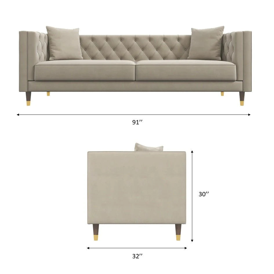 Lewis Sofa (Cream Velvet)