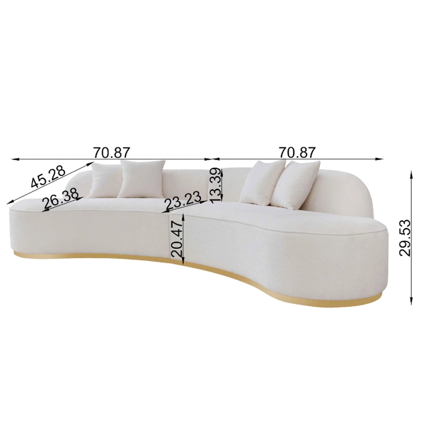 Otto Sofa Ivory Curvy Boucle