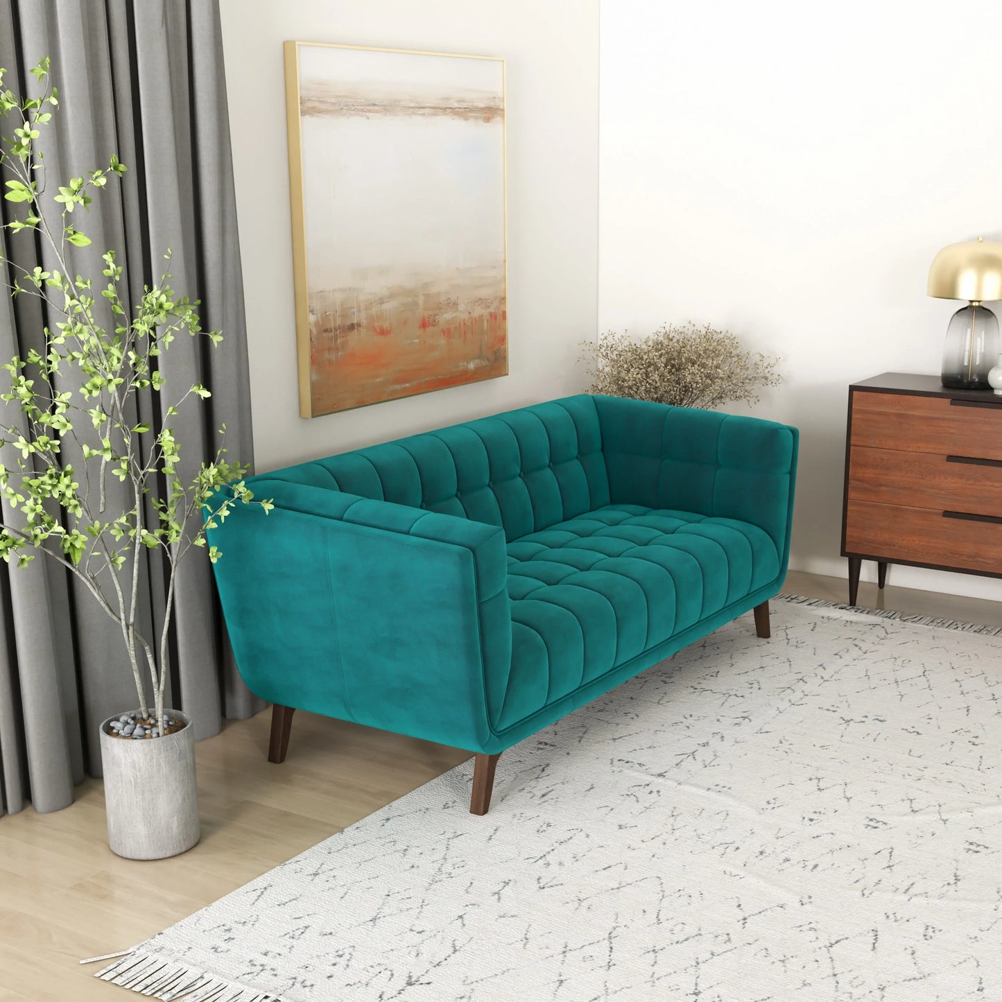 Kano Sofa (78" - Teal Velvet)