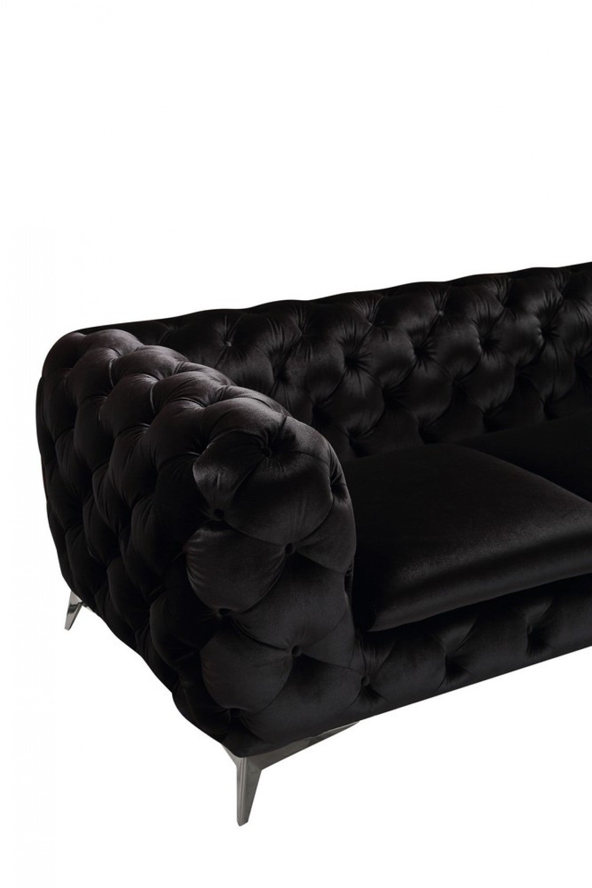 Divani Casa Delilah - Modern Black Fabric Sectional Sofa