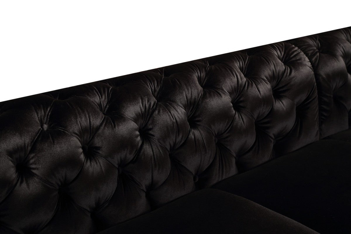 Divani Casa Delilah - Modern Black Fabric Sectional Sofa