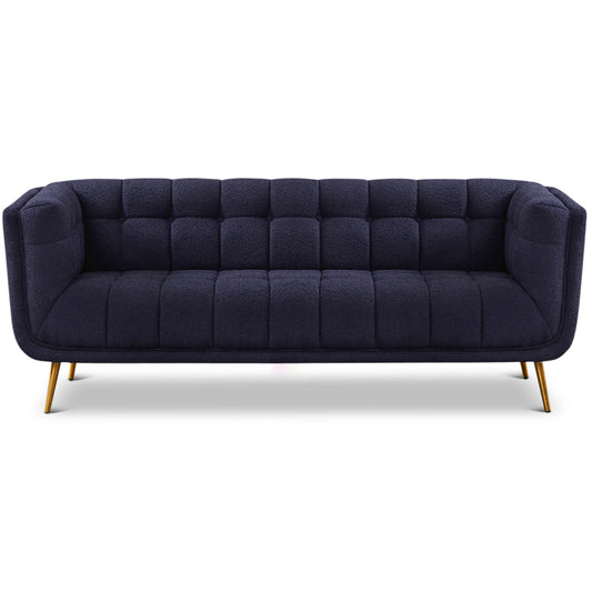 Kano Sofa (Large - Dark Blue Boucle with Metal Feet)