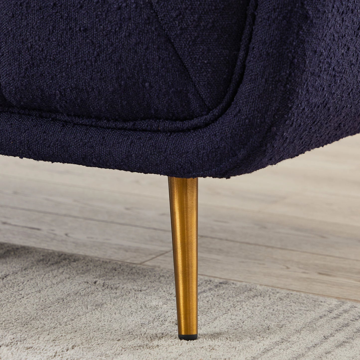 Kano Sofa (Large - Dark Blue Boucle with Metal Feet)