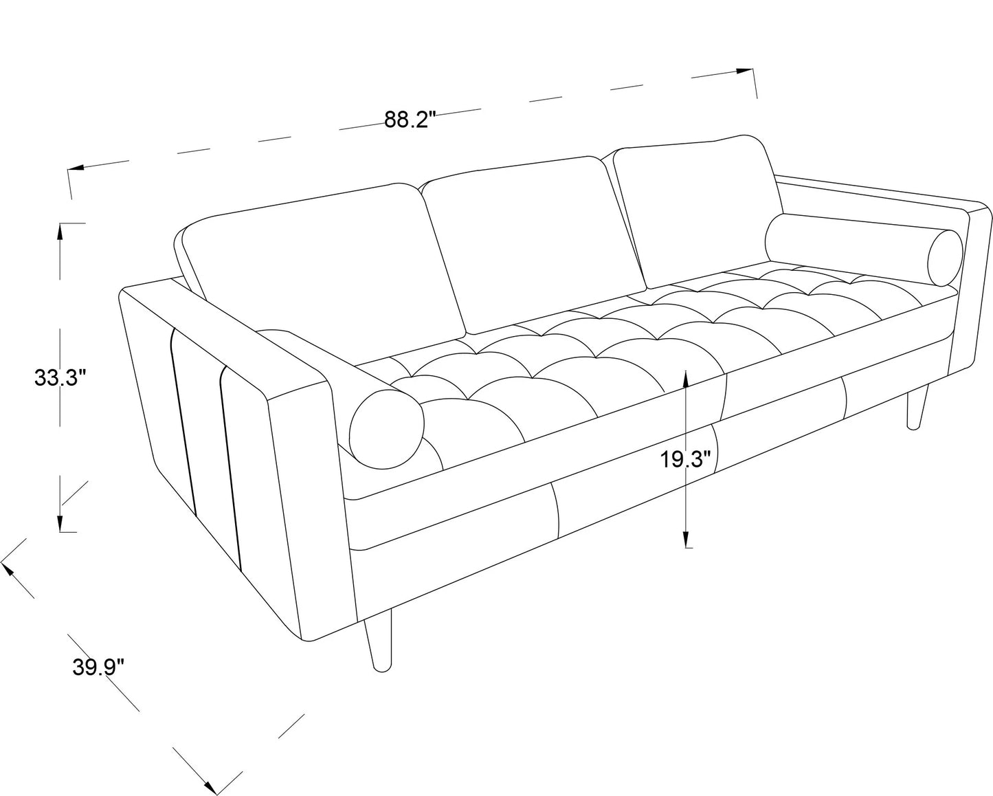 Tessa Sofa (Dark Grey Linen)