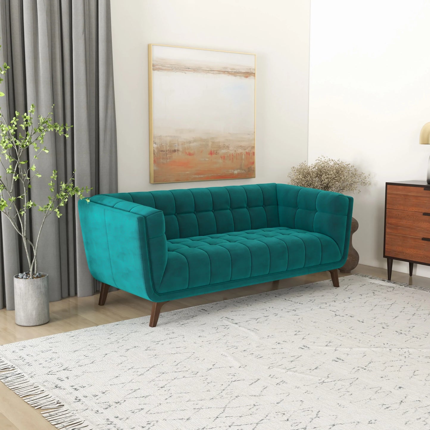 Kano Sofa (78" - Teal Velvet)