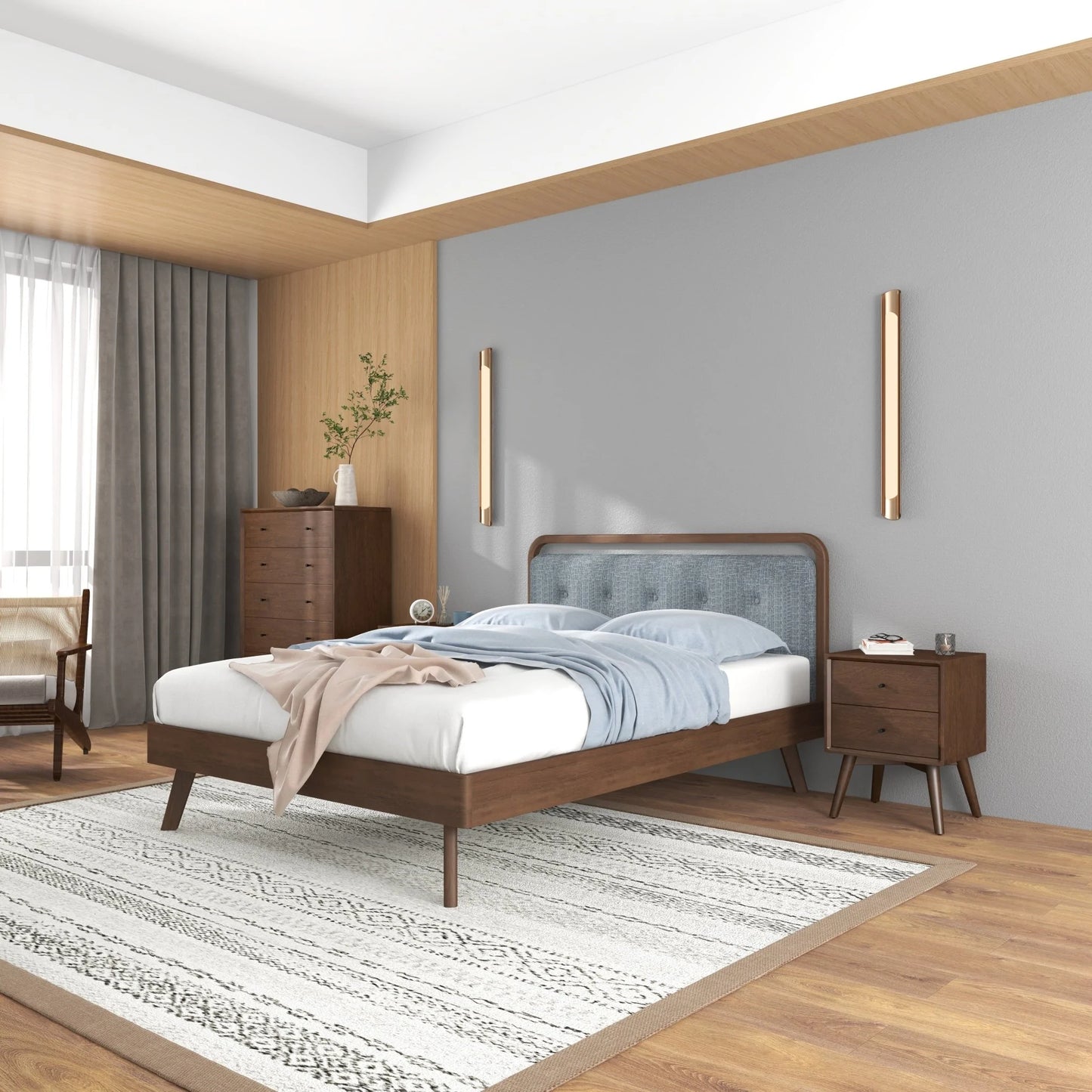 Modern Divani Wood Platform Bed