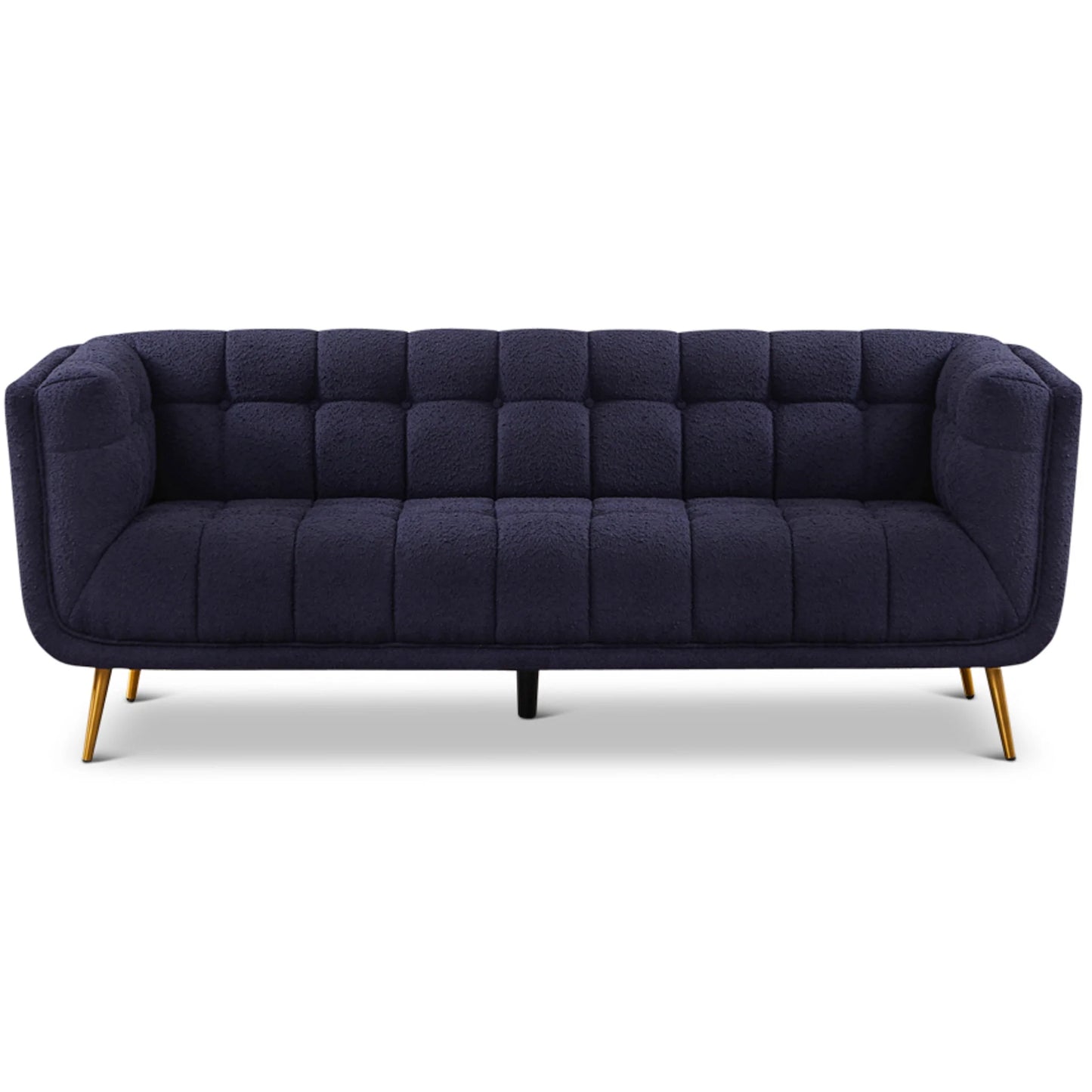 Kano Sofa (Large - Dark Blue Boucle with Metal Feet)
