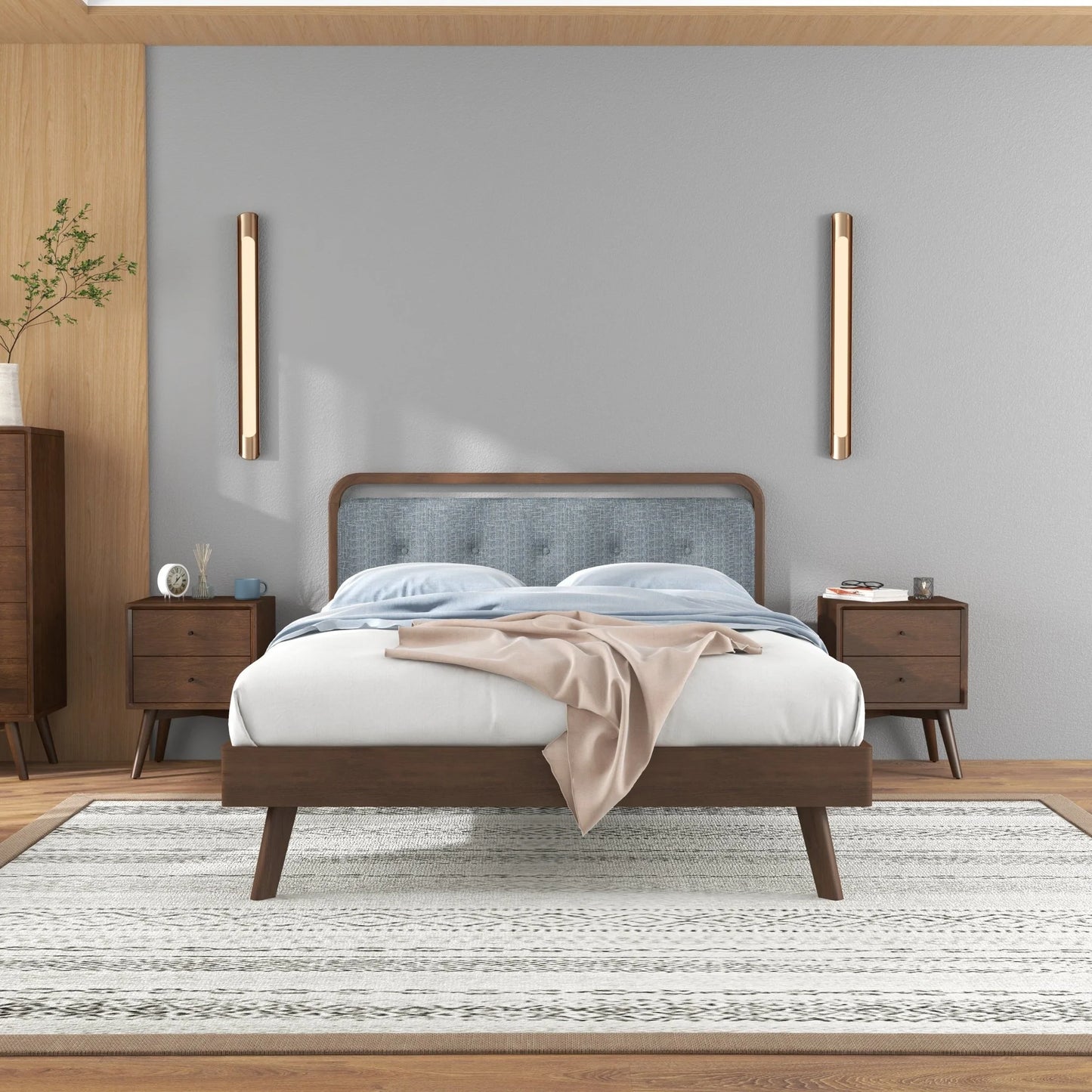Modern Divani Wood Platform Bed