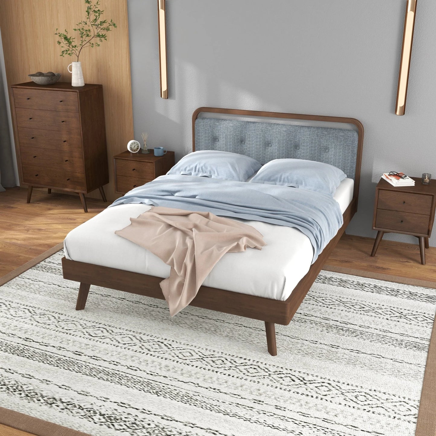 Modern Divani Wood Platform Bed
