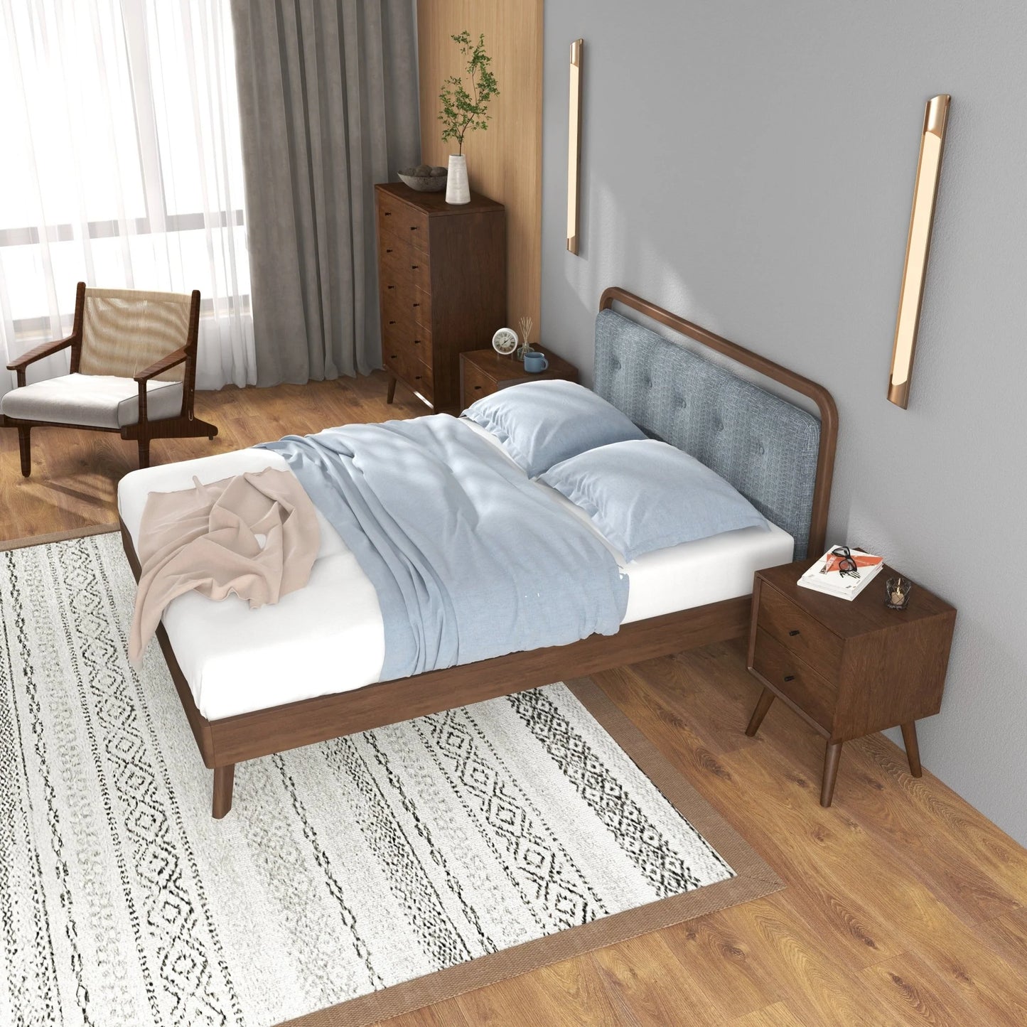 Modern Divani Wood Platform Bed